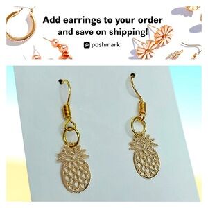 Dangle Earrings,‎ Gold Pineapples